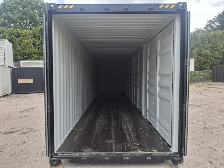 2025 rhino cross containers 40ft high cube black shipping container with 4 side doors 2025 rhino cross containers 40ft high cube black shipping container with 4 side doors