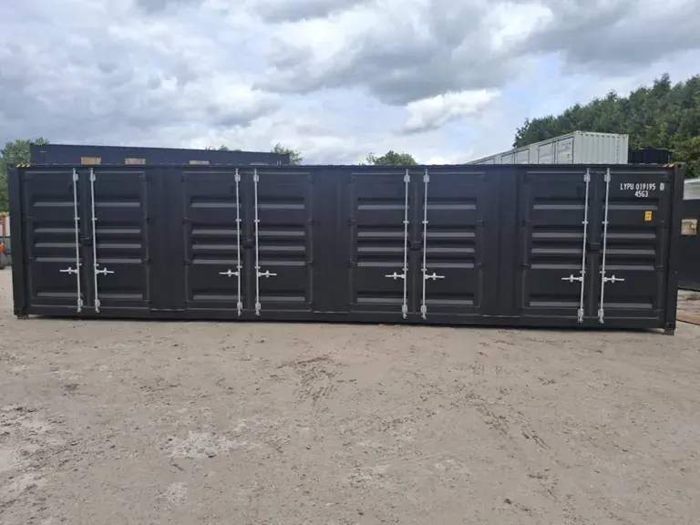 2025 rhino cross containers 40ft high cube black shipping container with 4 side doors 2025 rhino cross containers 40ft high cube black shipping container with 4 side doors