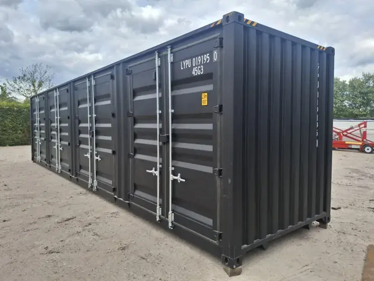 2025 rhino cross containers 40ft high cube black shipping container with 4 side doors 2025 rhino cross containers 40ft high cube black shipping container with 4 side doors