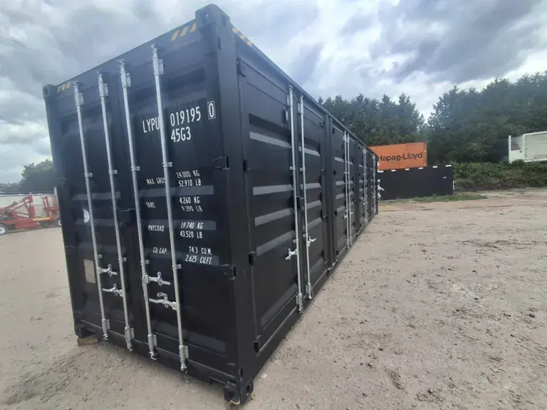 2025 rhino cross containers 40ft high cube black shipping container with 4 side doors 2025 rhino cross containers 40ft high cube black shipping container with 4 side doors