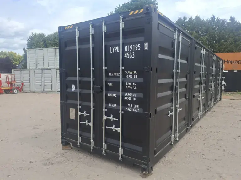 2025 rhino cross containers 40ft high cube black shipping container with 4 side doors 2025 rhino cross containers 40ft high cube black shipping container with 4 side doors