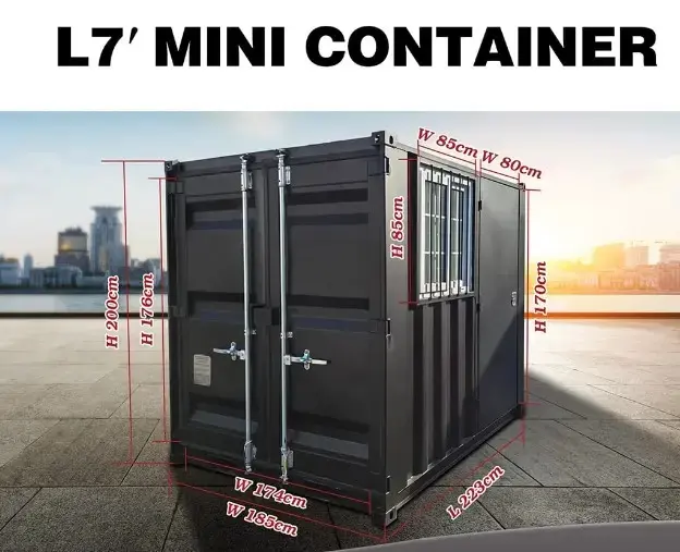2025 rhino cross containers 7ft black shipping container with door and window 2025 rhino cross containers 7ft black shipping container with door and window