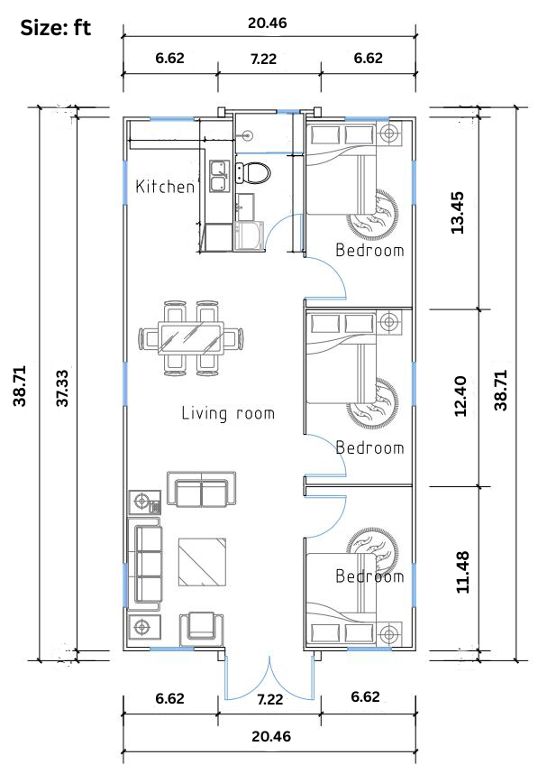 ts 144 turnkey prefab mobile home with 3 bedrooms (800 sq ft) ts 144 turnkey prefab mobile home with 3 bedrooms (800 sq ft)