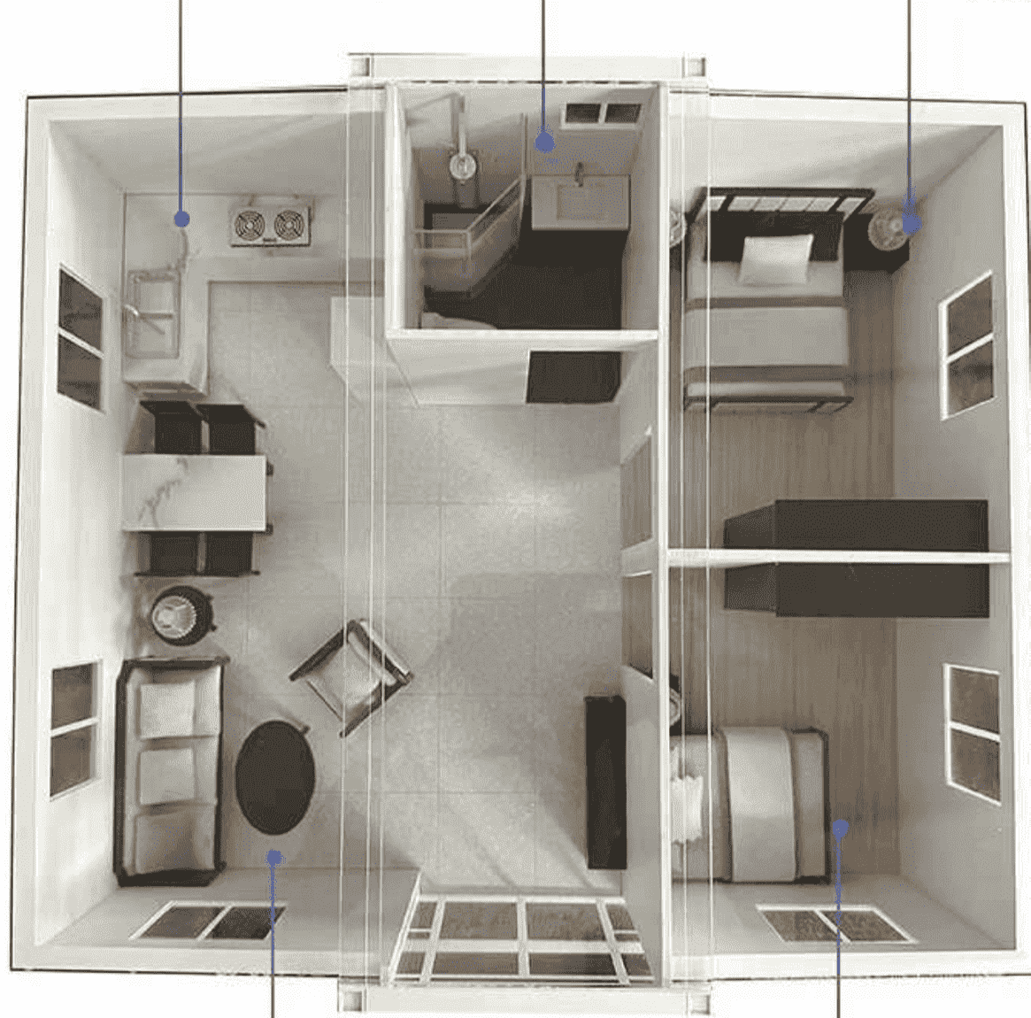 a30 eco prefab home with 2 bedrooms, kitchen & bathroom (400sqft) a30 eco prefab home with 2 bedrooms, kitchen & bathroom (400sqft)